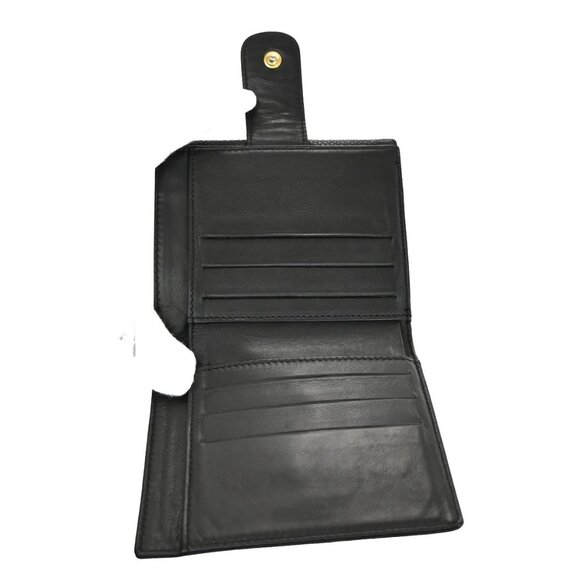 CHANEL CC Logo Compact Wallet Grained Calfskin Leather Black Vintage - Picture 13 of 16